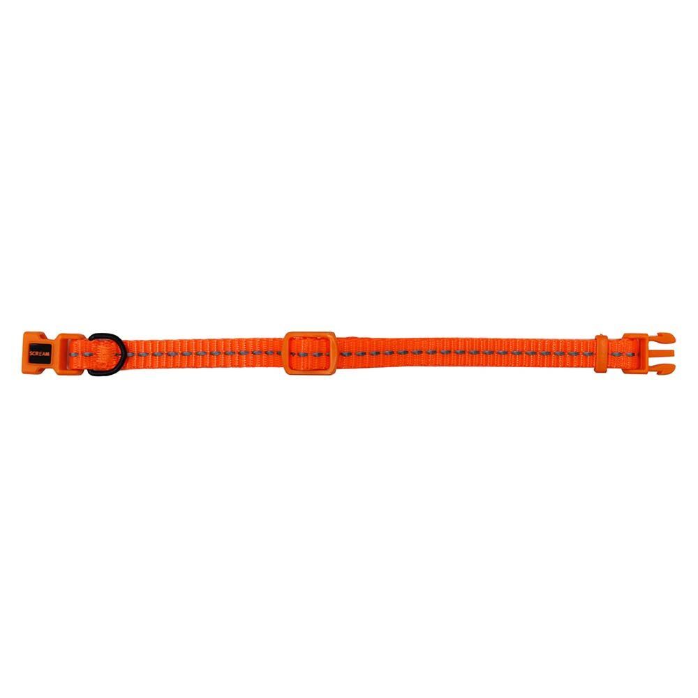 Scream Reflective Adjustable Puppy 19-31cm Collar Loud Orange image