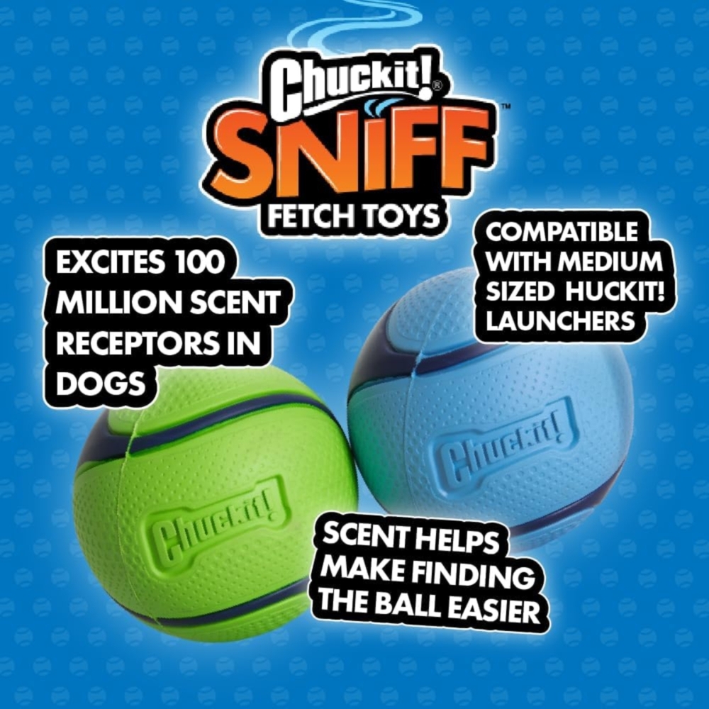 Chuckit! Sniff Fetch Dog Ball Peanut Butter Medium image