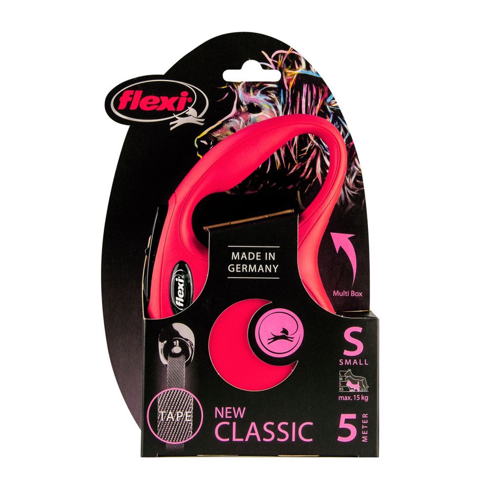 Flexi New Classic Retractable Tape Leash Red (Small, 5m) image