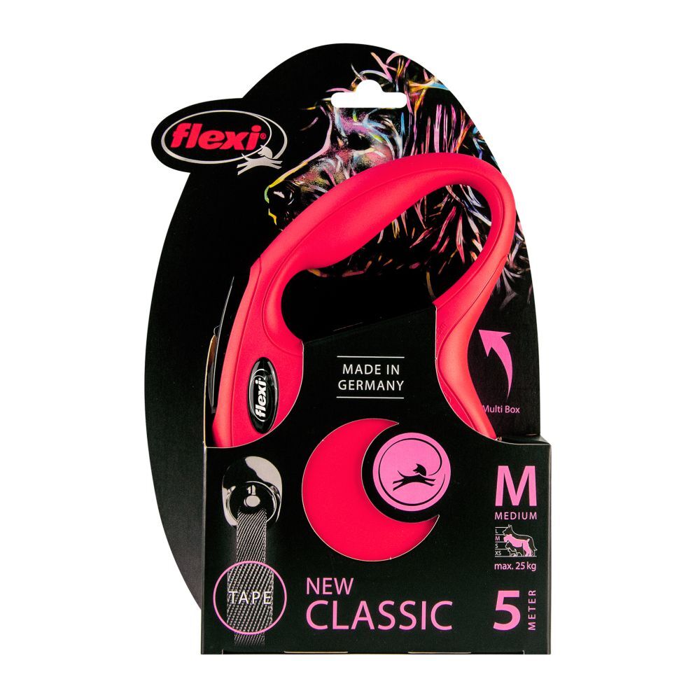 Flexi New Classic Retractable Tape Leash Red (Medium, 5m) image