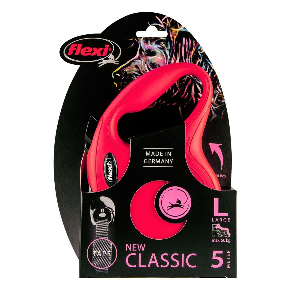 Flexi New Classic Retractable Tape Leash Red (Large, 5m) image