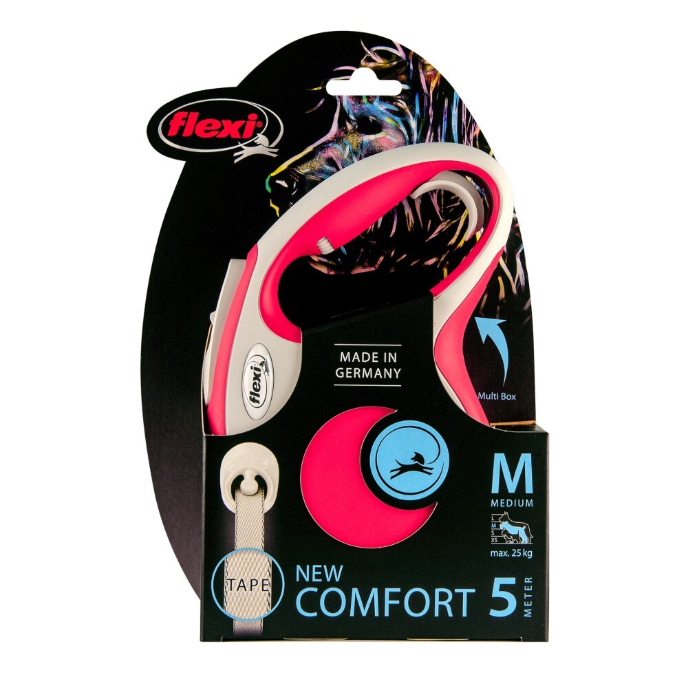 Flexi New Comfort Retractable Tape Leash 5m Red (Medium) image