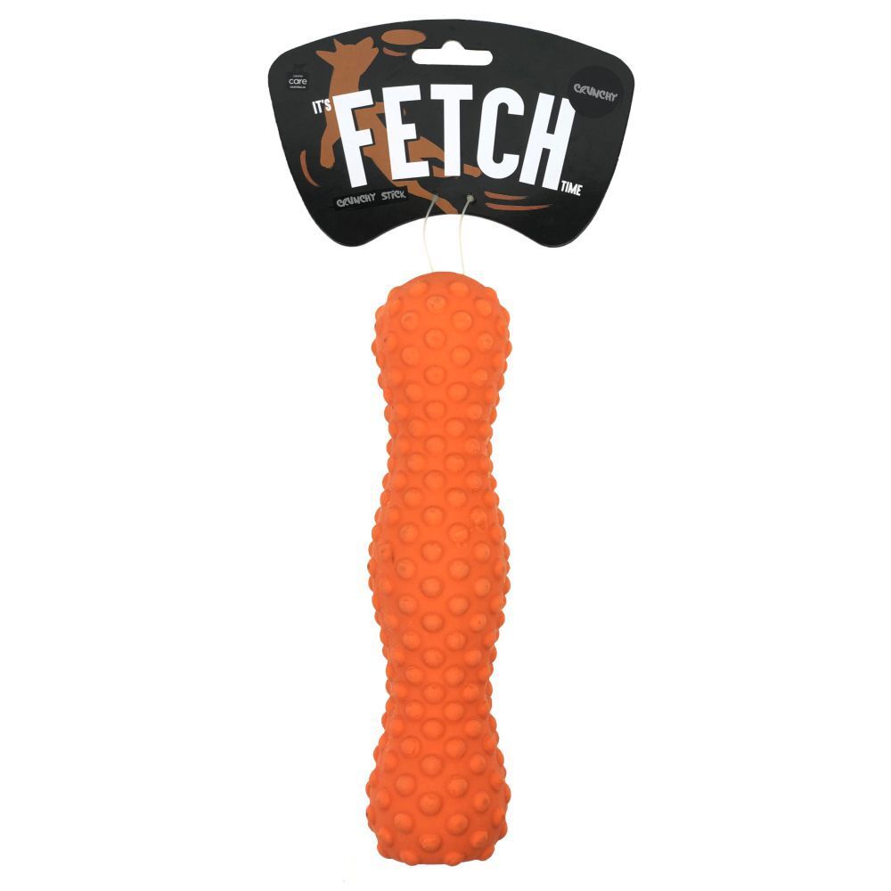Fetch Crunchy Latex Stick Large Orange Dog Toy image