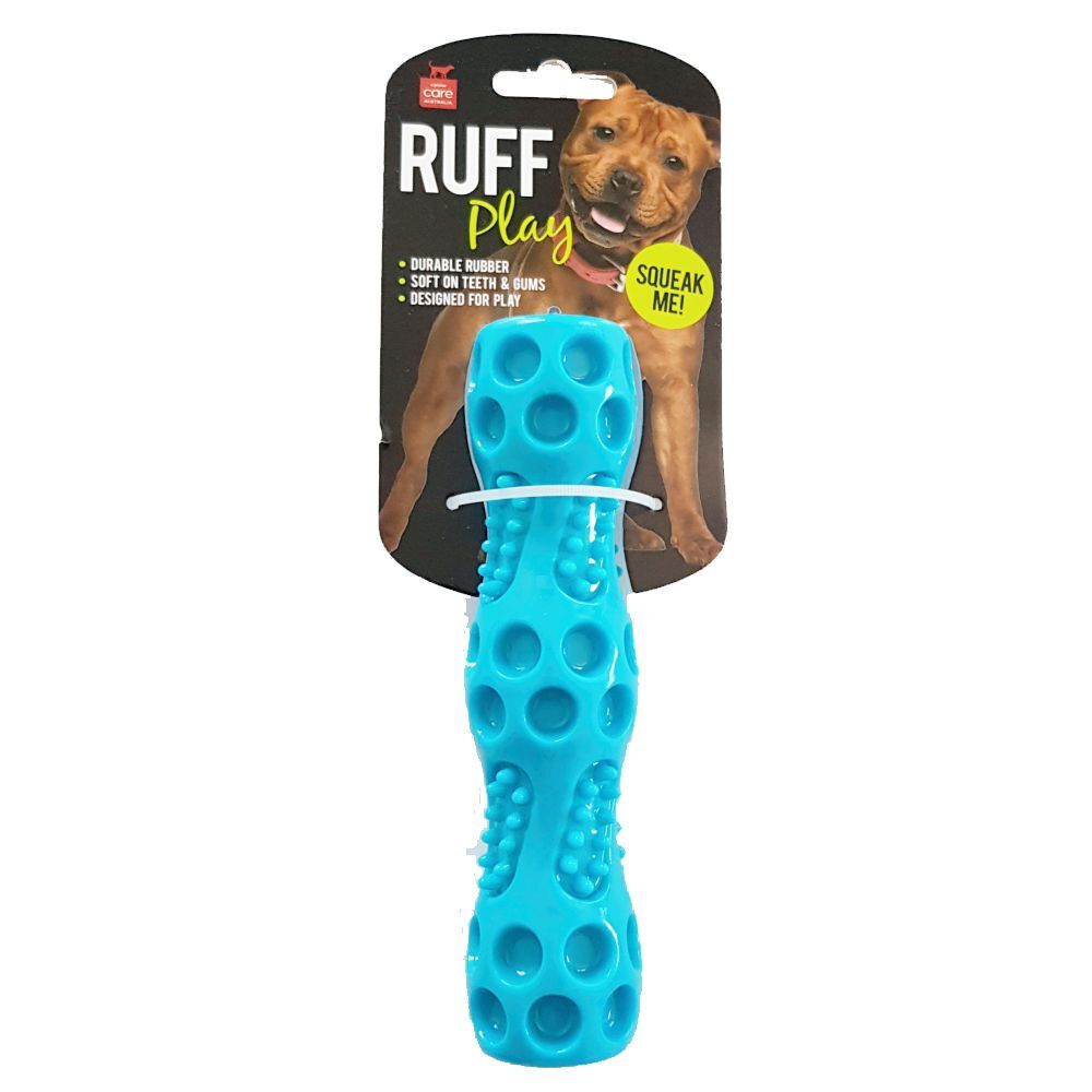 Ruff Play Durable Rubber Squeak Dog Toy Blue 18cm image