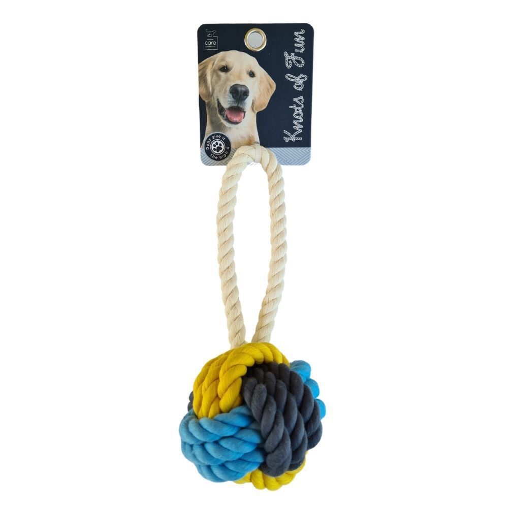 Knots of Fun Rope Tug with Ball 22cm Dog Rope Toy image