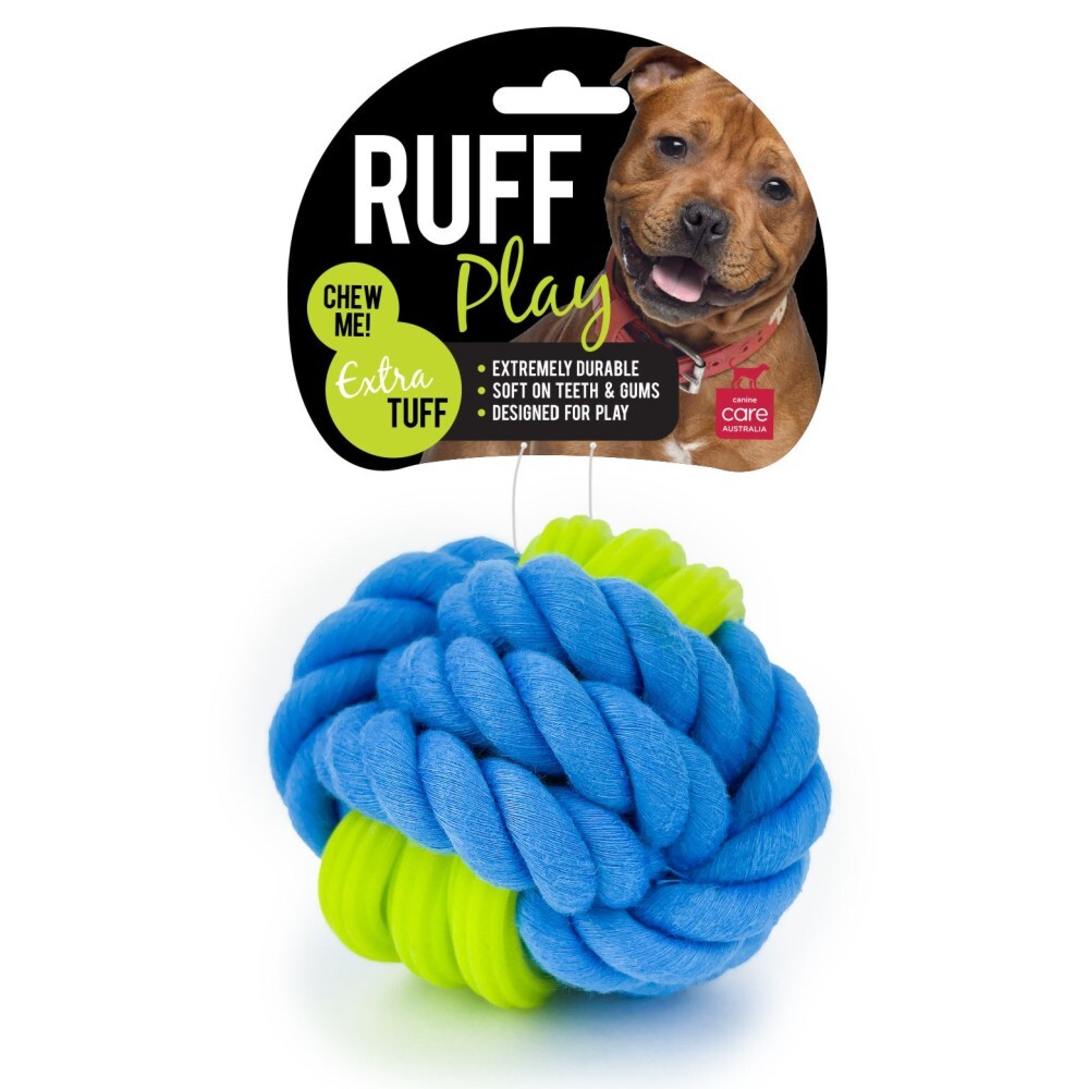Ruff Play TPR with Rope 8cm Ball Dog Toy image