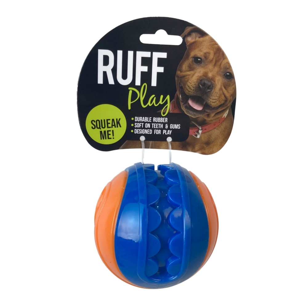Ruff Play Squeaky Teeth Dog Ball Small 6cm image