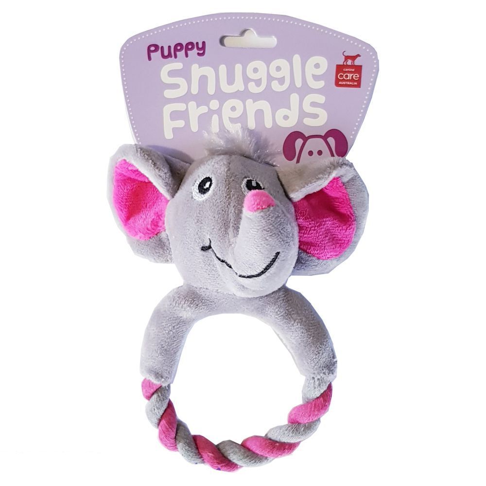 Snuggle Friends Puppy Plush Elephant Rope Ring Dog Toy image