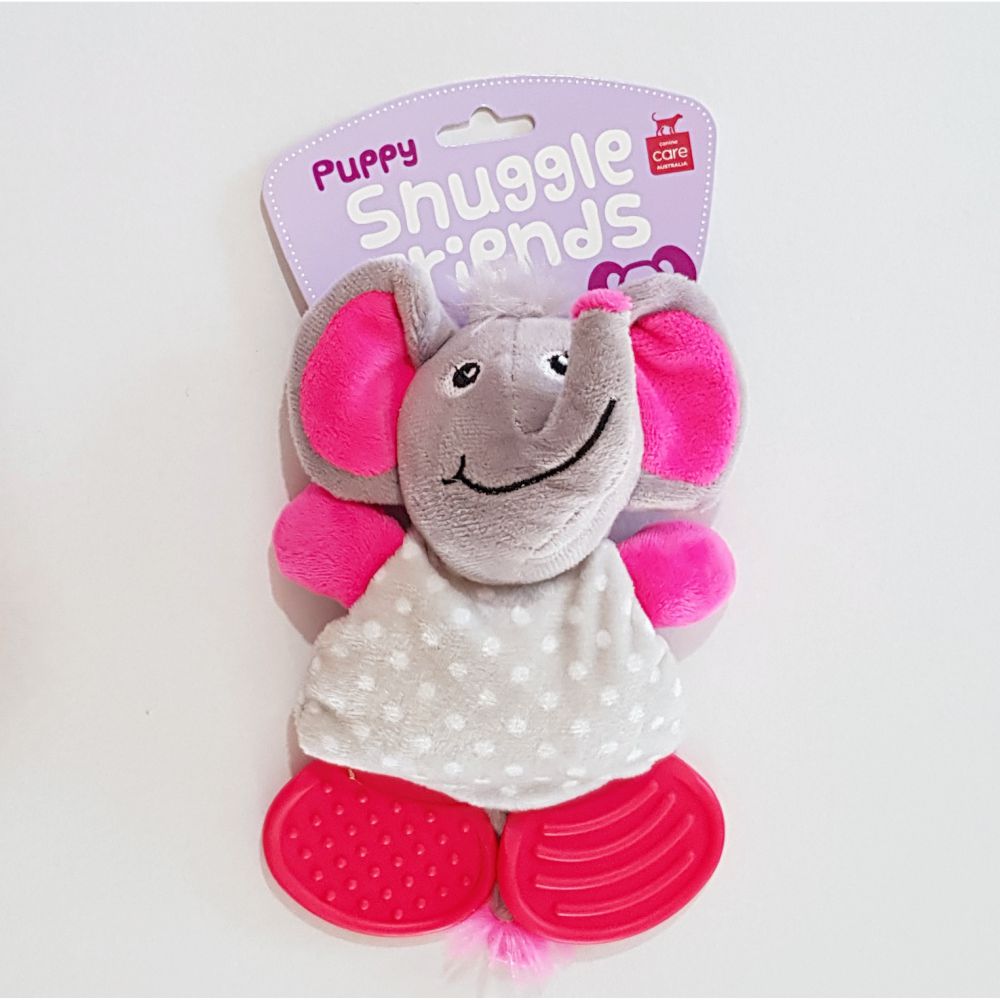 Snuggle Friends Plush Puppy Elephant Chew Dog Toy image