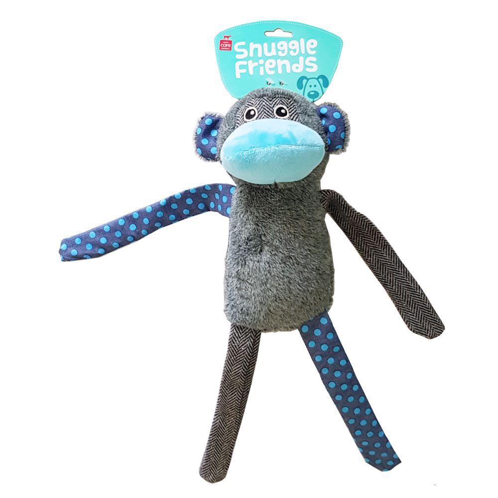 Snuggle Friends Blue Monkey Dog Toy image