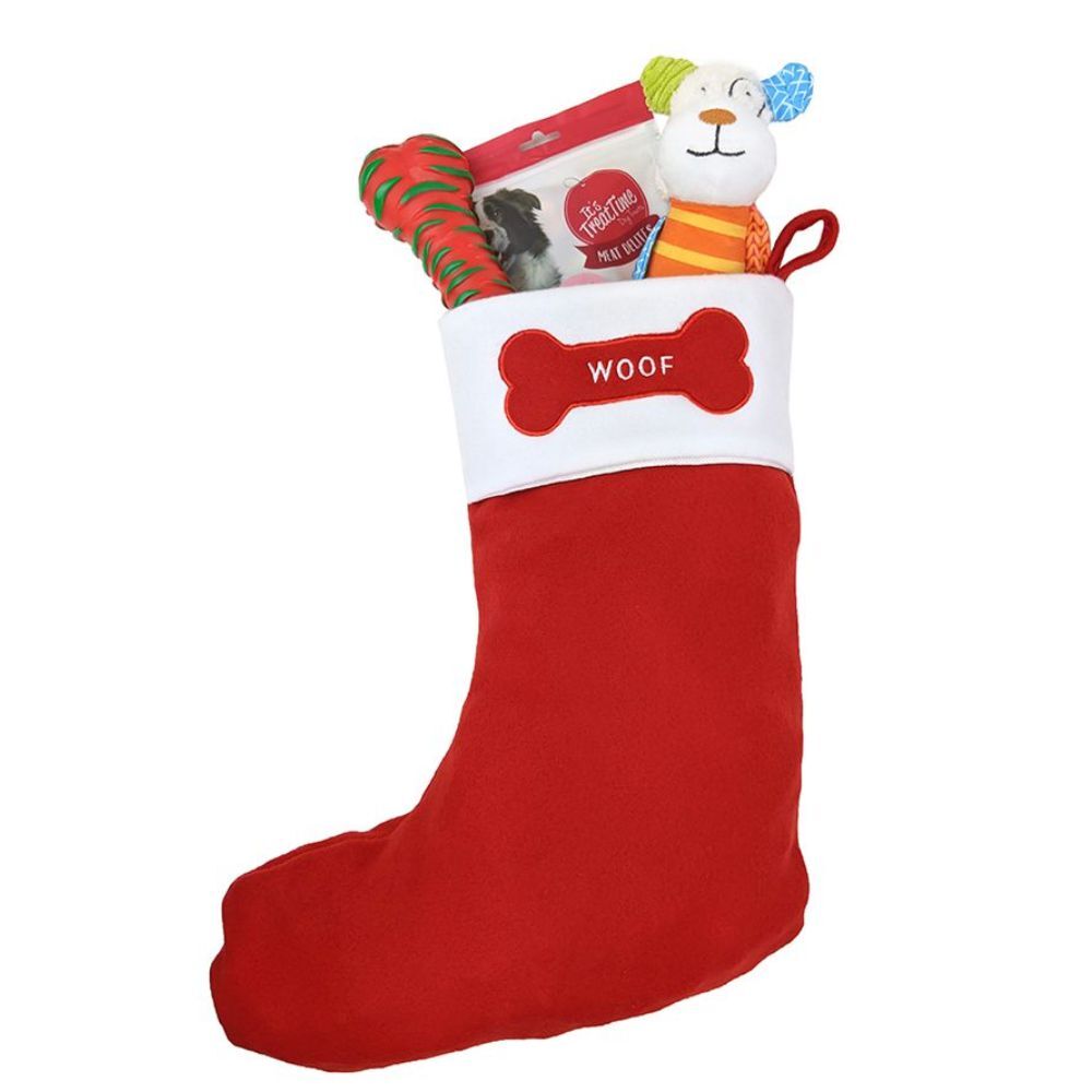 Snuggle Friends Christmas Stocking For Dog Gift Giving image