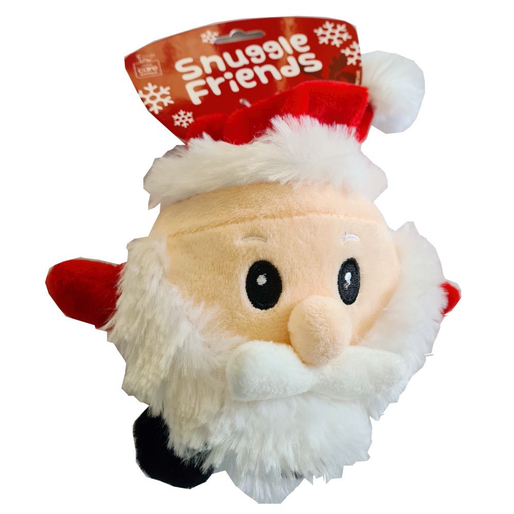 Snuggle Friends Christmas Santa Plush Squeaker Ball Dog Toy image