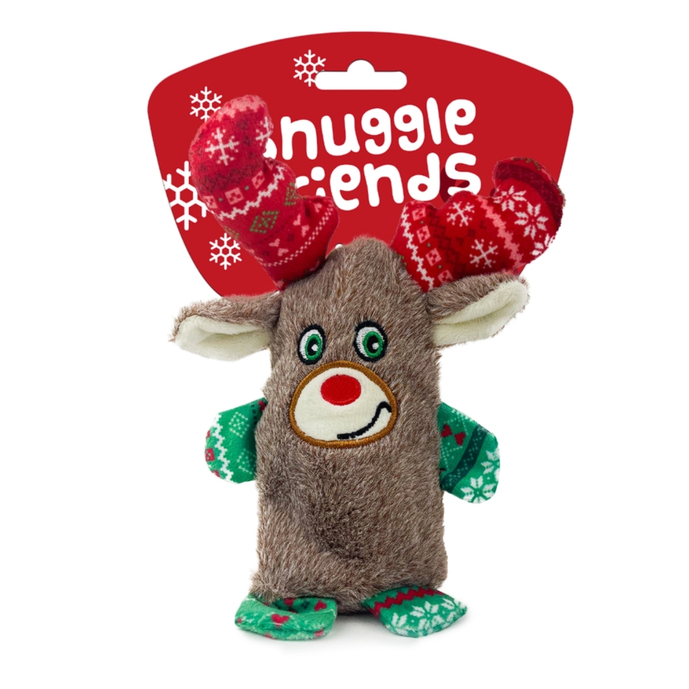 Snuggle Friends Christmas Moose 16cm Dog Toy image