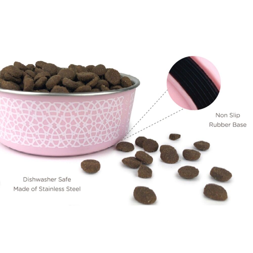 Barkley & Bella Marrakesh Stainless Steel Dog Bowl Mint (Small) image