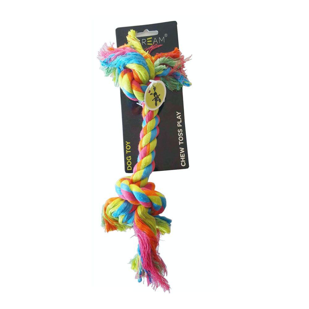 Scream 2-Knot Rope Bone 22cm Dog Rope Toy image