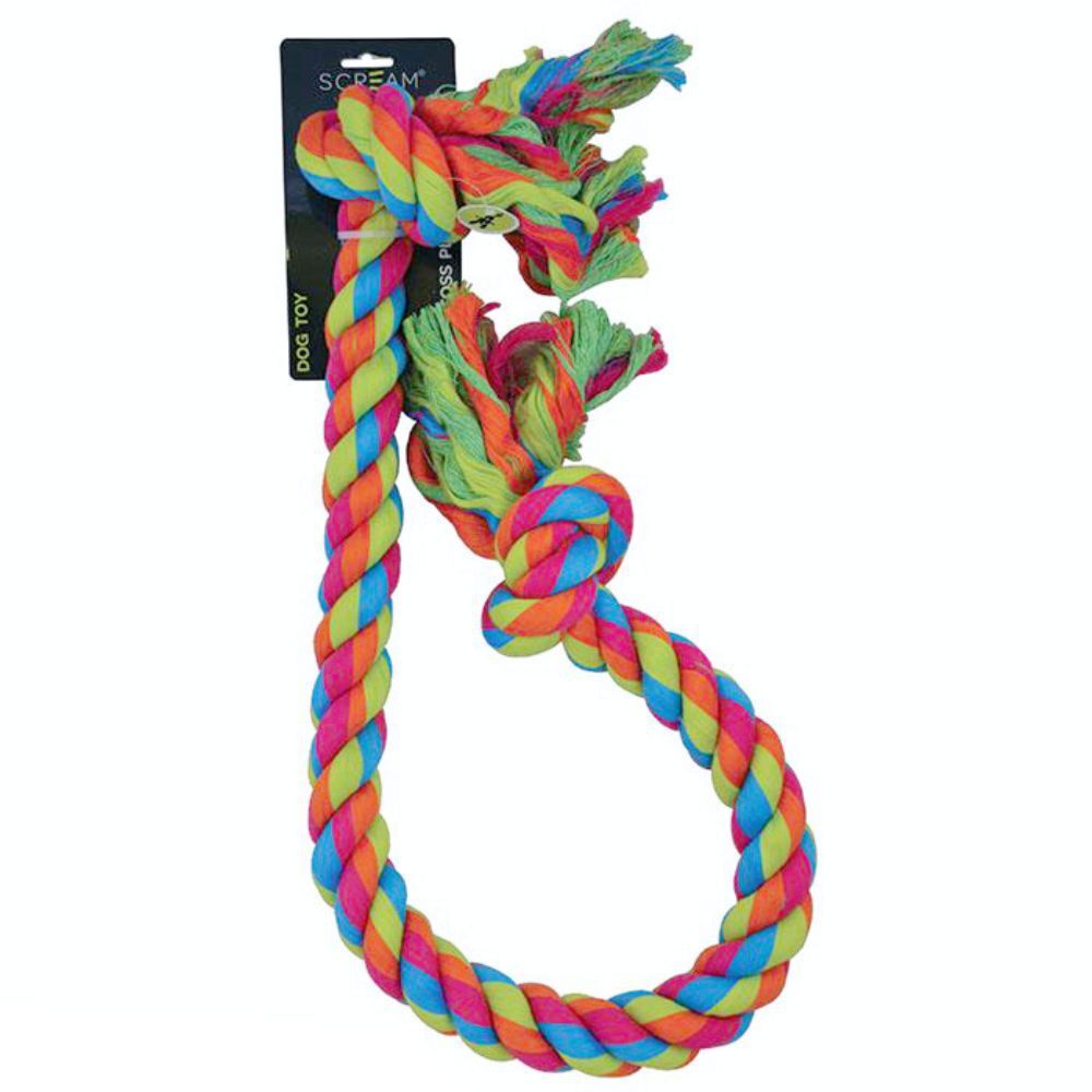 Scream 2-Knot Jumbo Rope 120cm Dog Rope Toy image