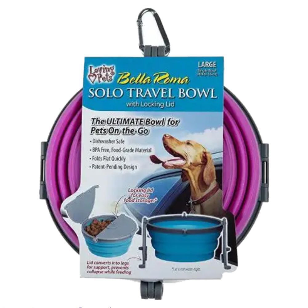 Loving Pets Bella Roma Travel Dog Bowl (Pink, 1 Litre) image