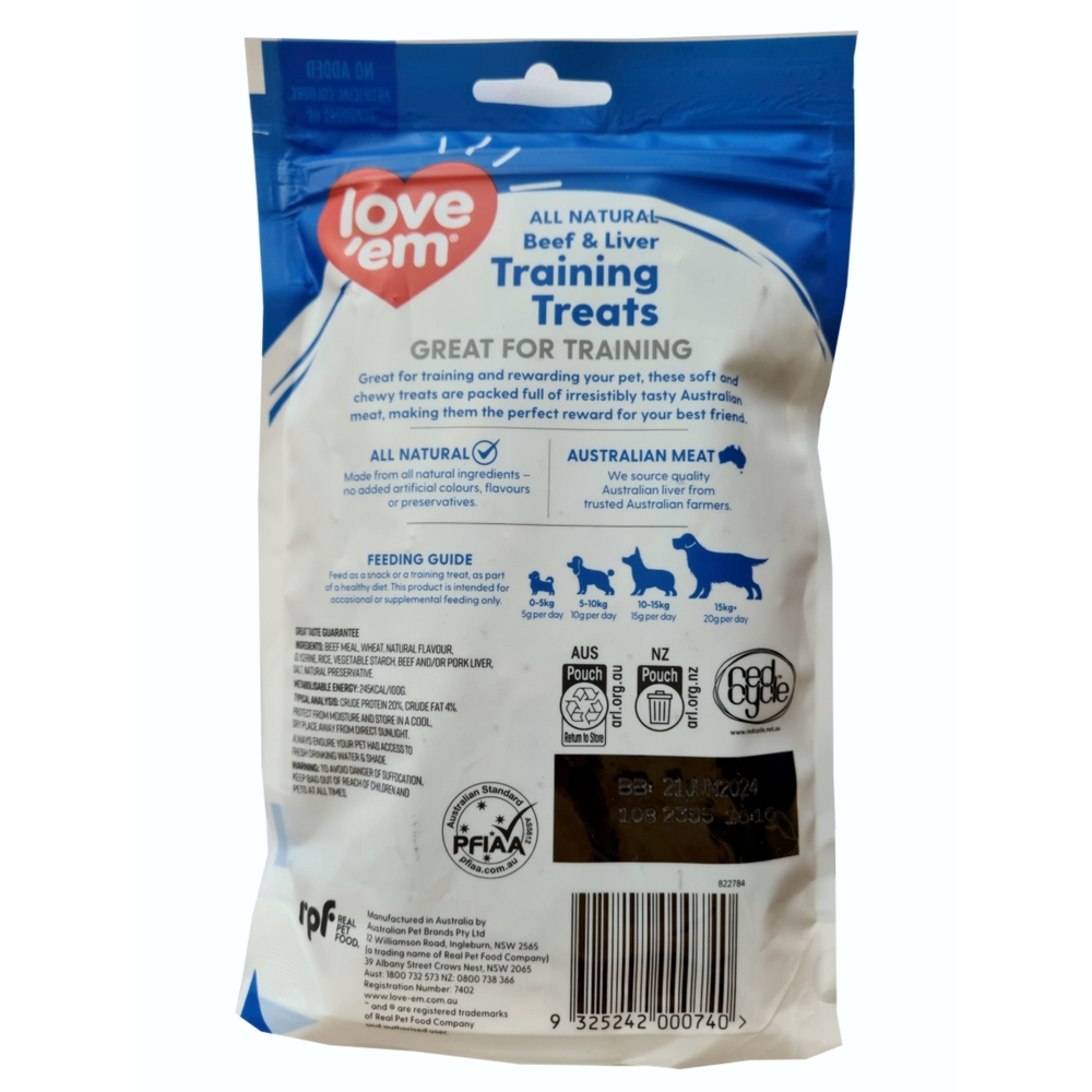 Love'em Beef & Liver Training Dog Treats 200g image