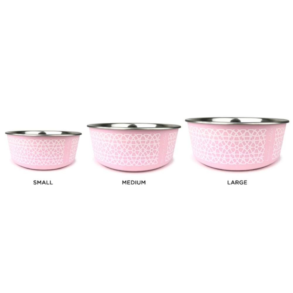 Barkley & Bella Marrakesh Stainless Steel Dog Bowl Rose S, M, L image