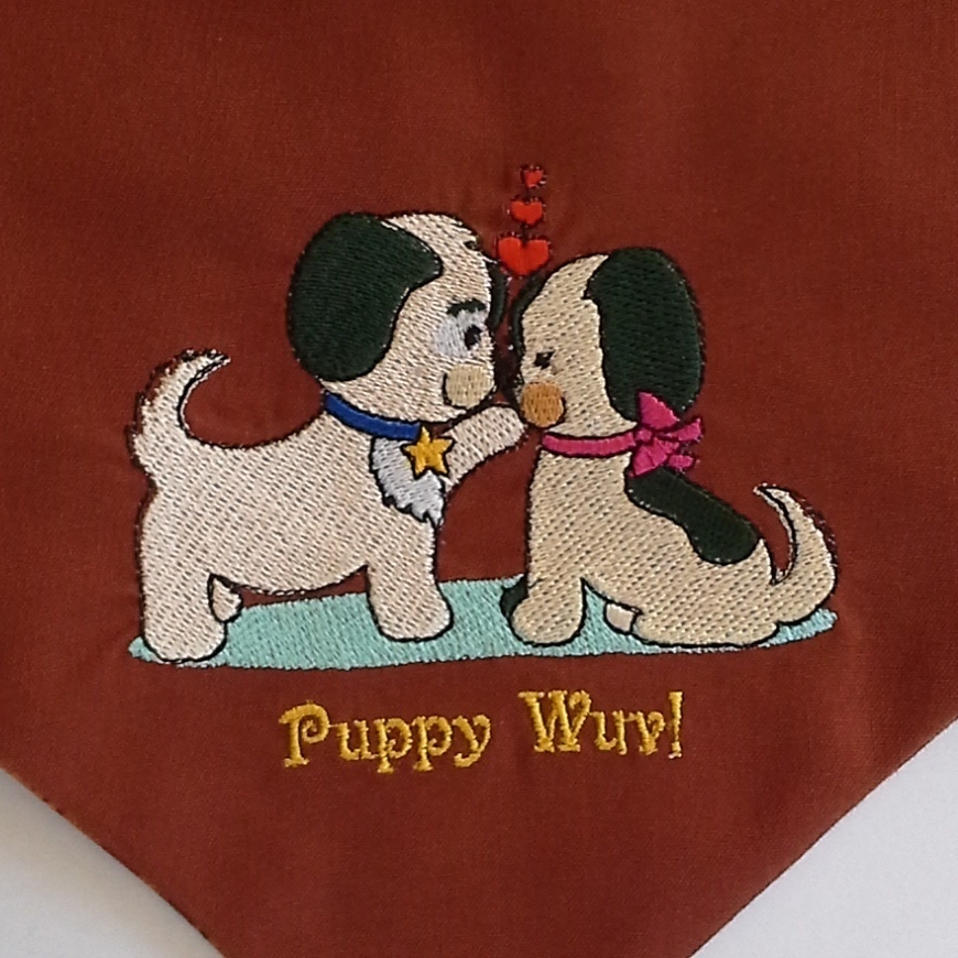 Dog Bandana 45-55cm Brown Puppy Wuv Design image
