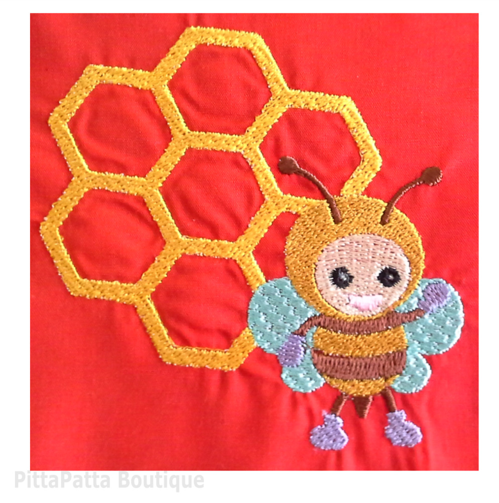 Dog Bandana 40-50cm Red Bee Design image