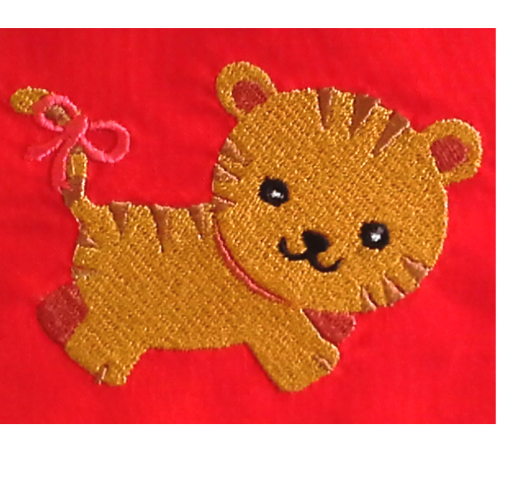 Dog Bandana 42-52cm Red Tiger Design image