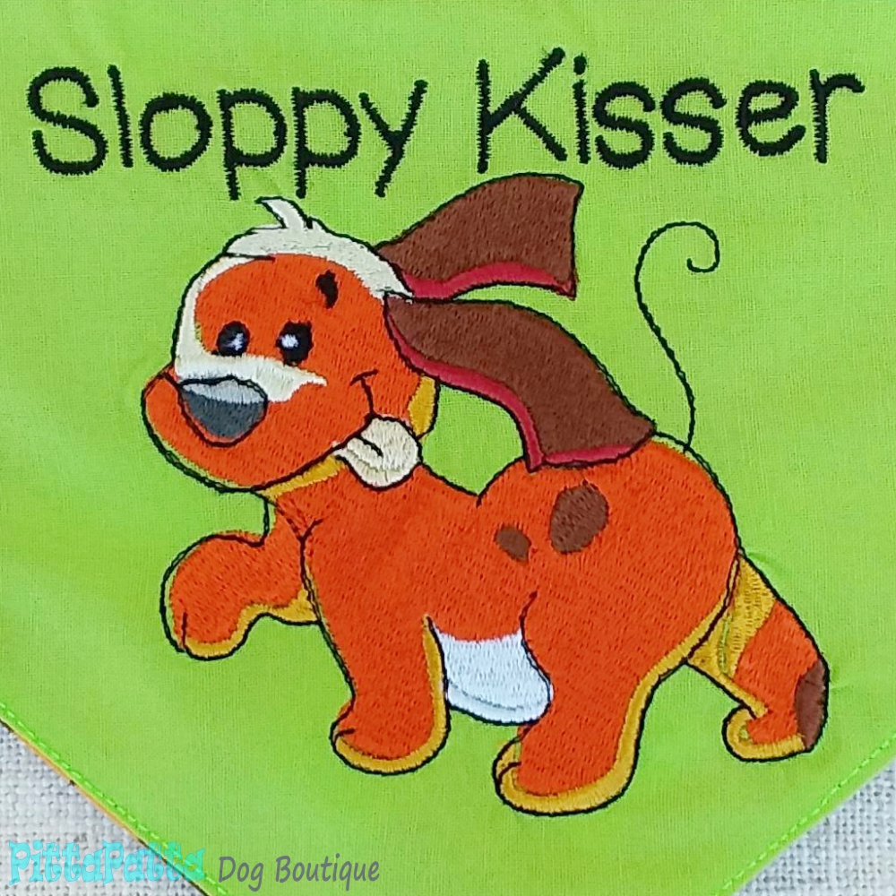 Dog Bandana 36-46cm Sloppy Kisser Design image