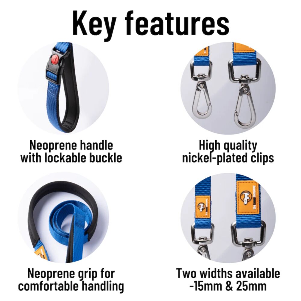 Canny CONNECT Padded Handle Dog Lead 120cm Blue (15mm, 25mm) image
