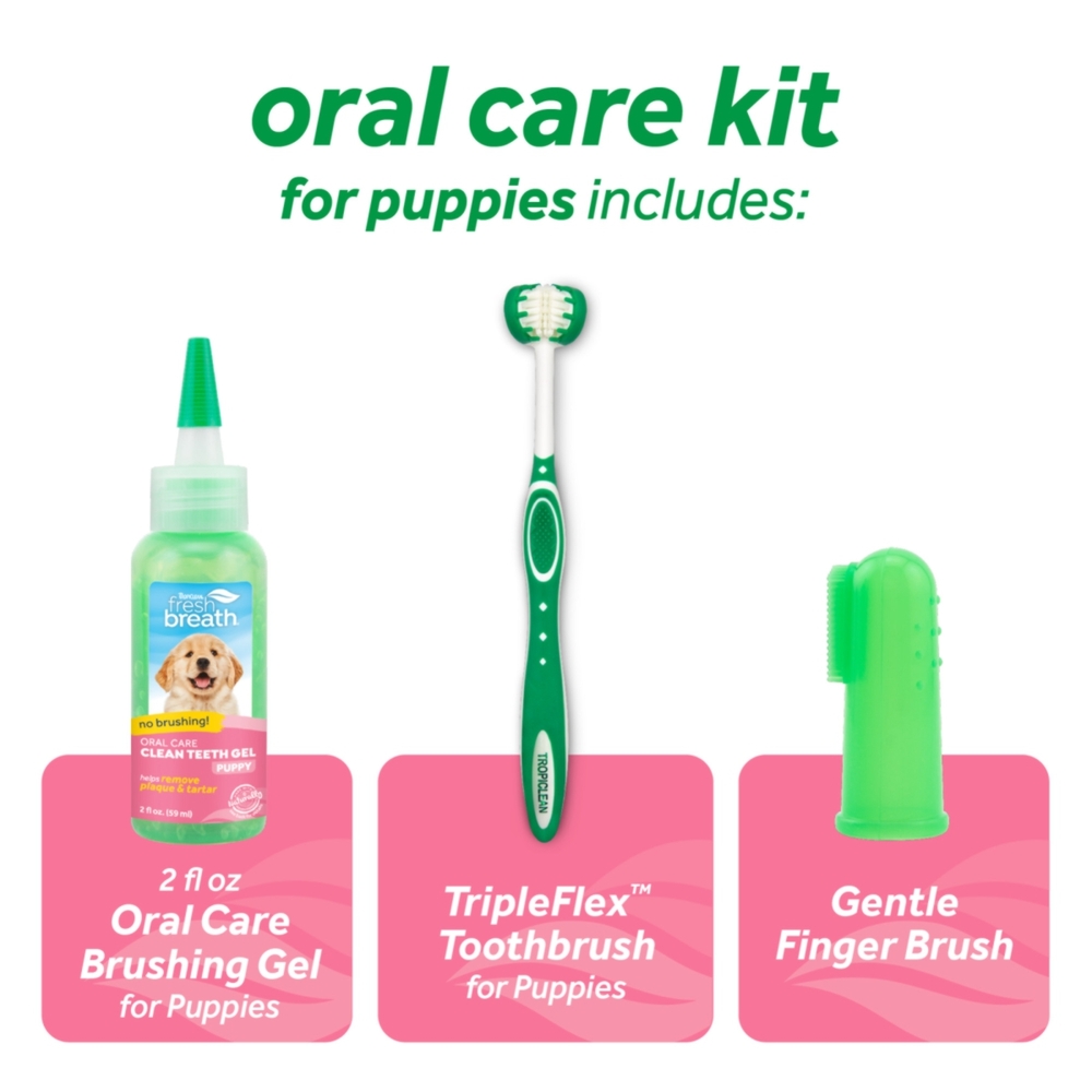 TropiClean Fresh Breath Oral Care Kit for Puppies image
