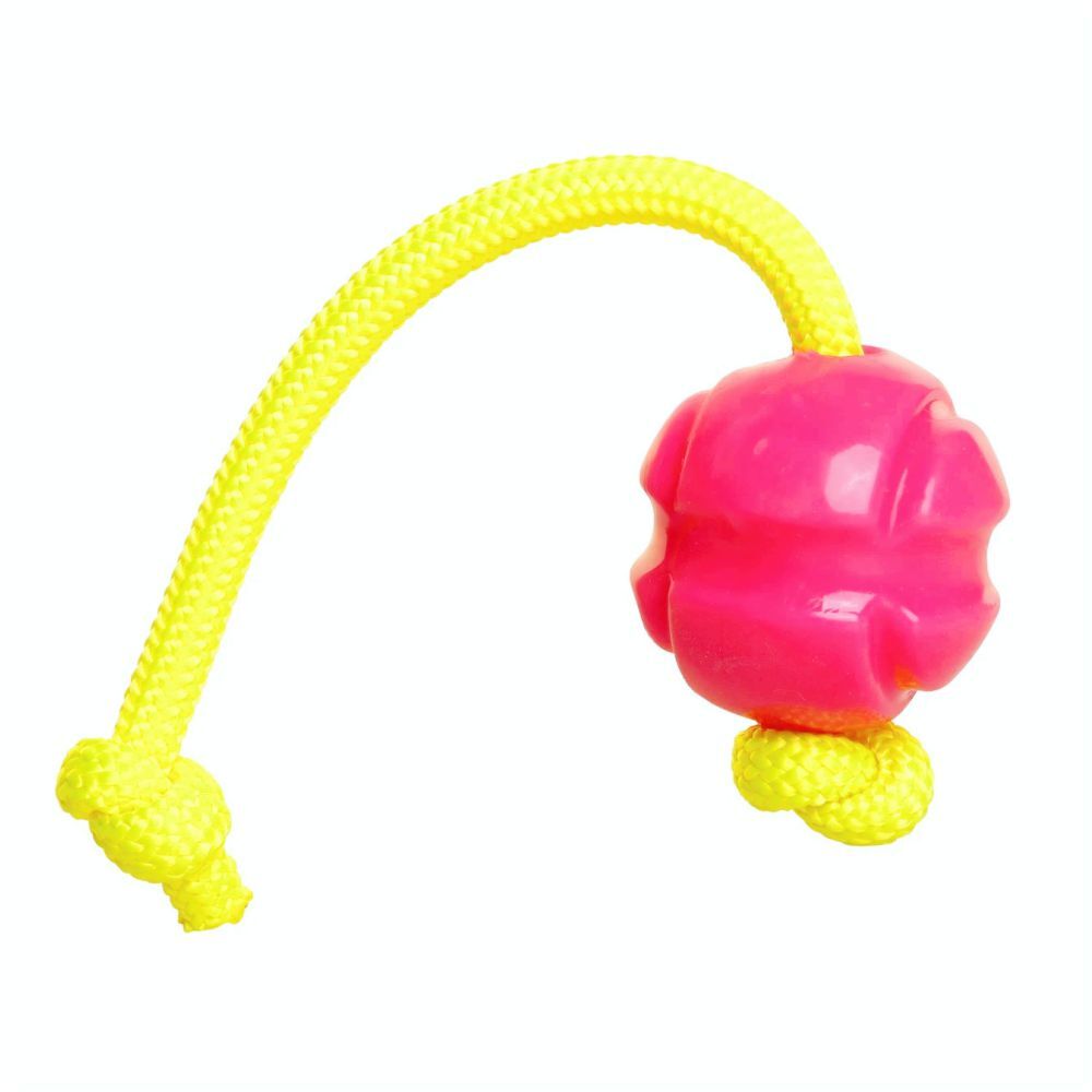 DOOG Fetch-ables Fetch-n-Tug Rope and Ball Pink Dog Toy image