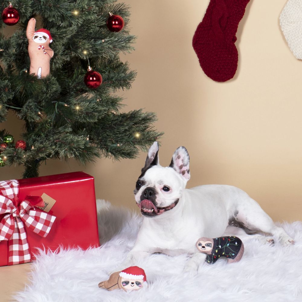 Fringe Studio Minis Sloths 3-Piece Plush Christmas Dog Toy Set image
