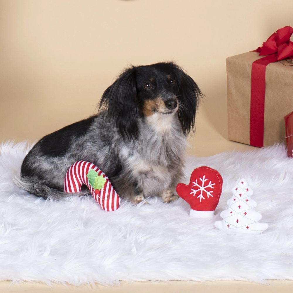Fringe Studio Minis Icons 3-Piece Plush Christmas Dog Toy Set image