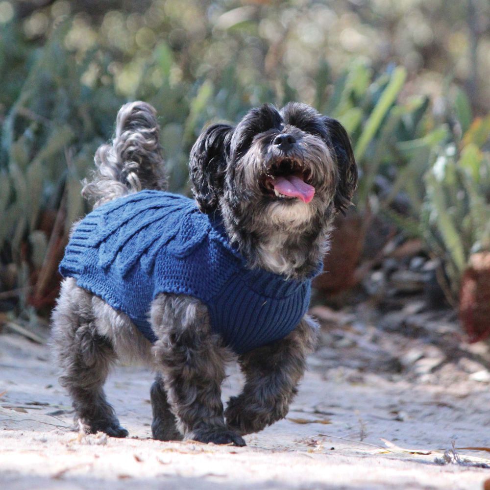 Huskimo Diamond Cable Dog Jumper Navy (33cm) image