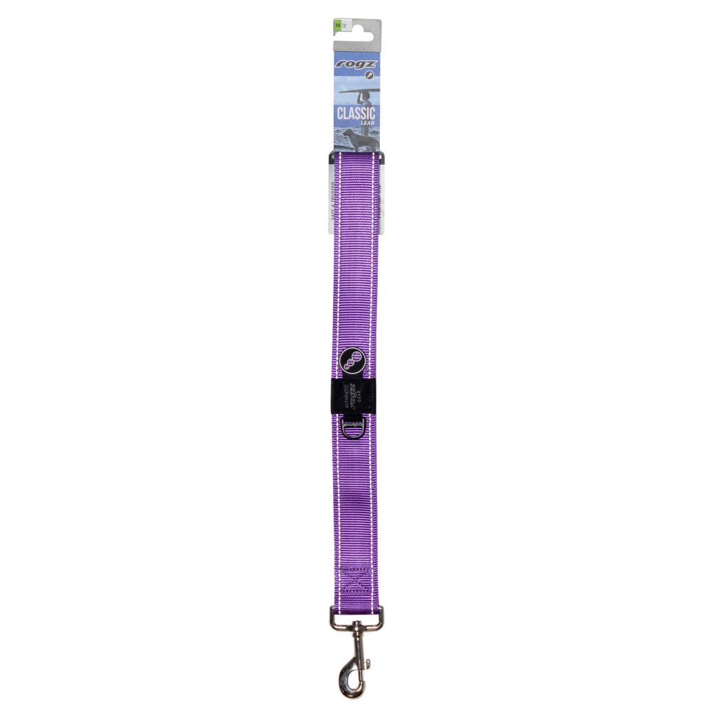 Rogz Classic Reflective Dog Lead, Purple XXLarge 50cm image