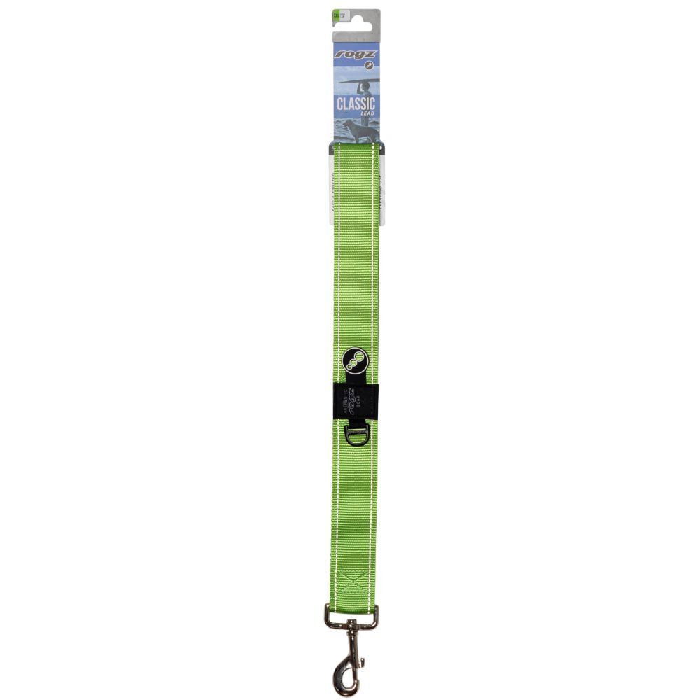Rogz Classic Reflective Dog Lead, Lime XXLarge 50cm image