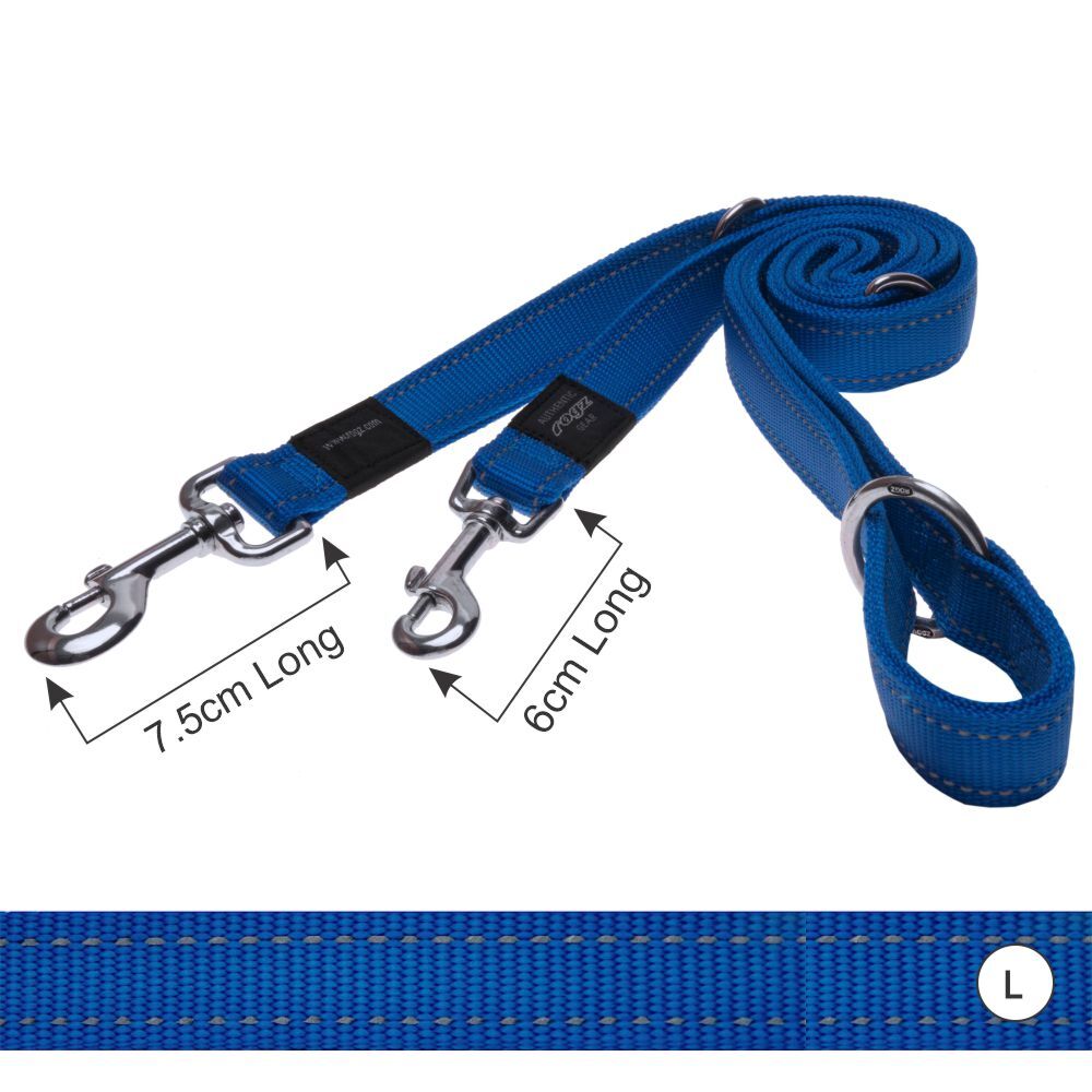 Rogz Reflective Multi Function Lead Blue (Large) image
