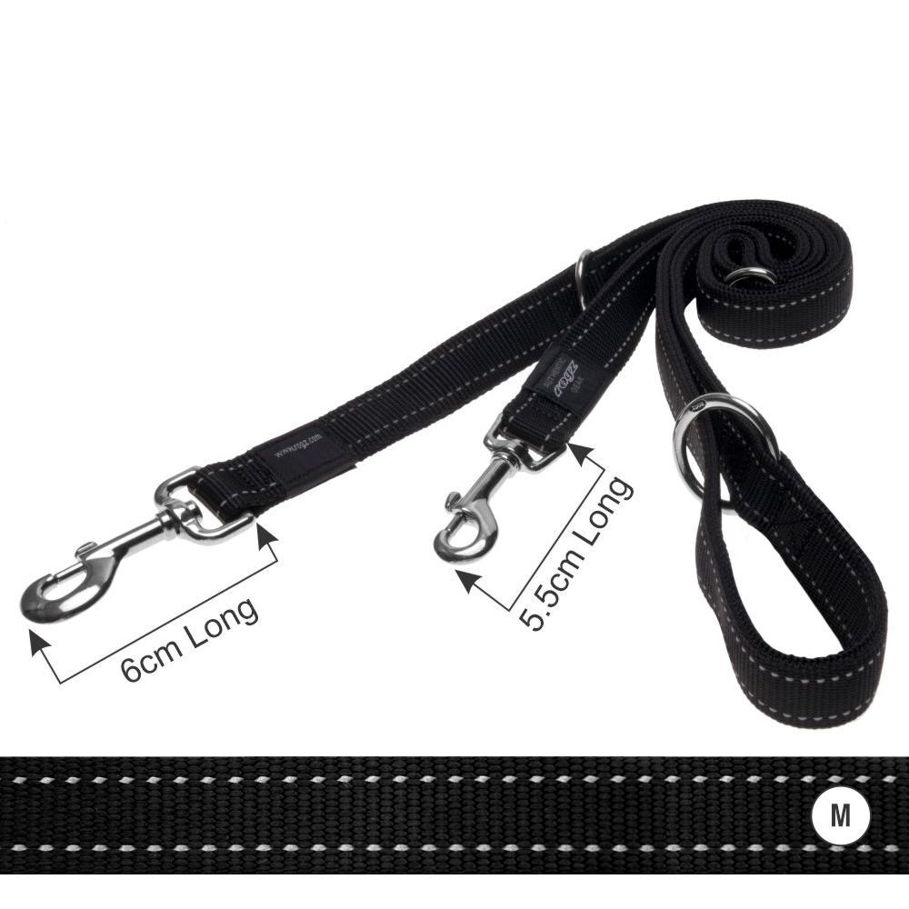 Rogz Reflective Multi Function Lead Black (Medium) image