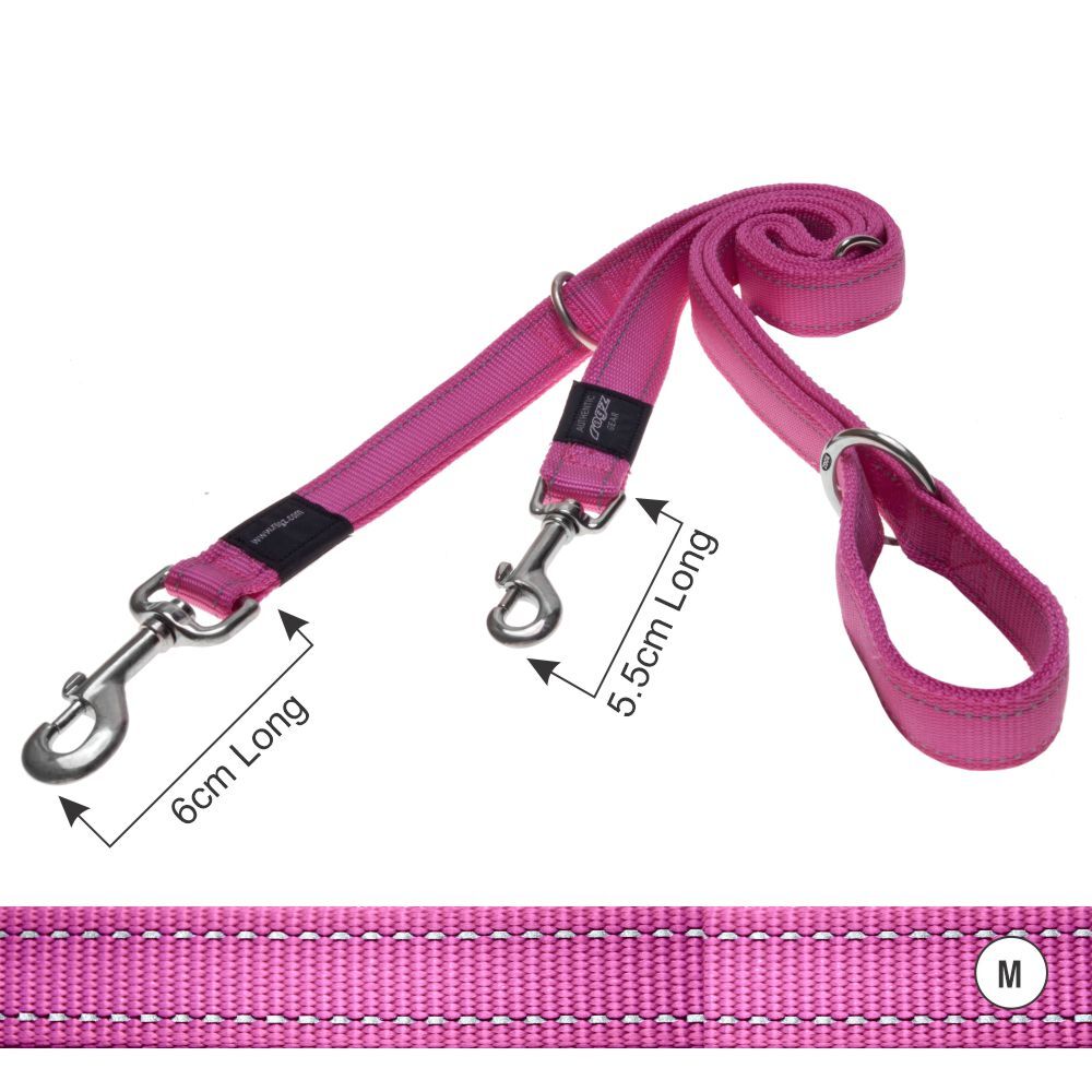 Rogz Reflective Multi Function Lead Pink (Medium) image