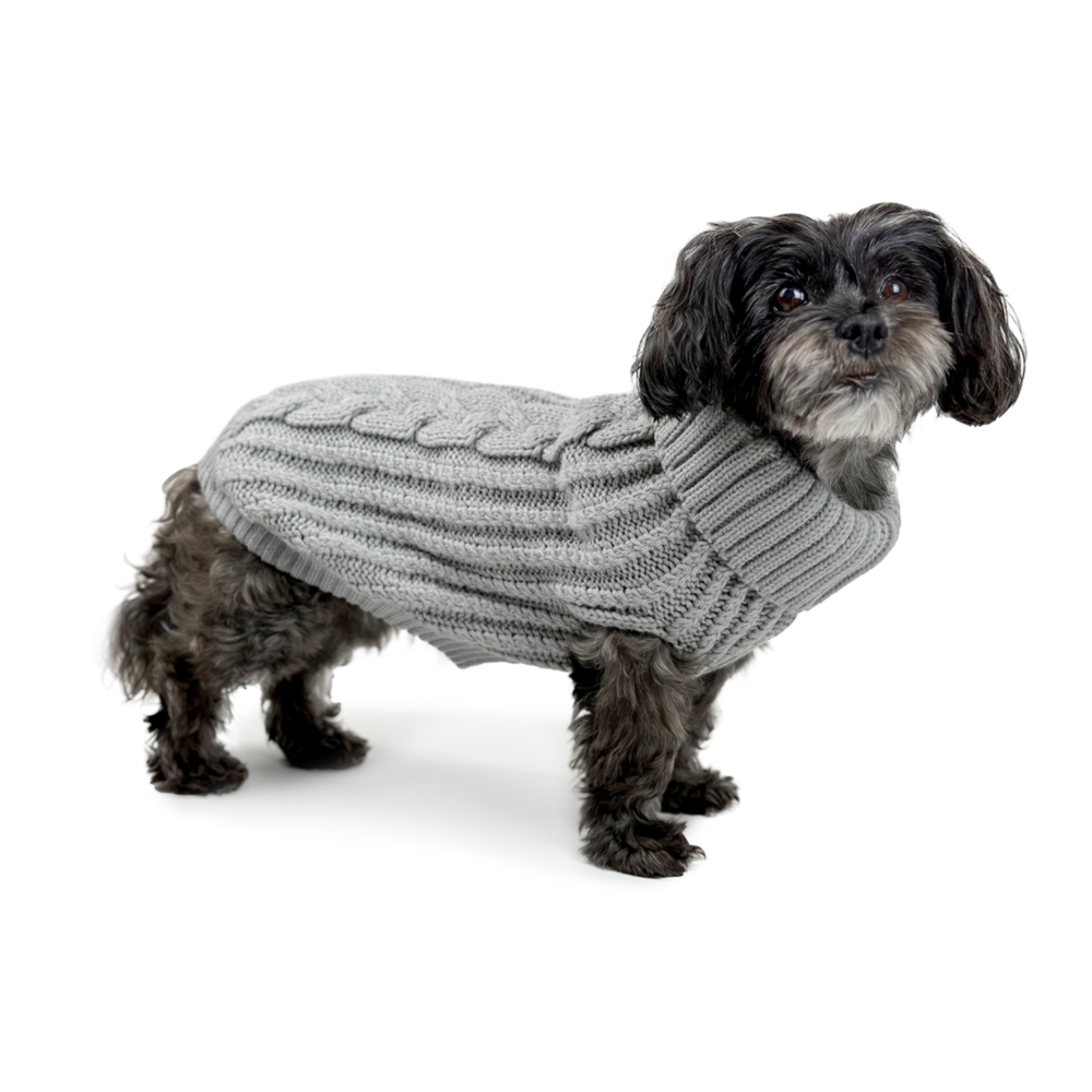Huskimo Cali Knit Fog Grey Dog Jumper 22cm - 60cm image