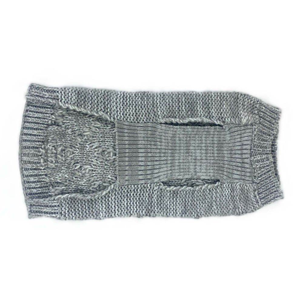 Huskimo Diamond Cable Dog Jumper Grey 27cm - 67cm image
