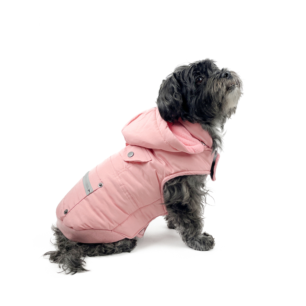 Huskimo Mt Buller Rose Pink Dog Coat with Removable Hood 22cm - 67cm image