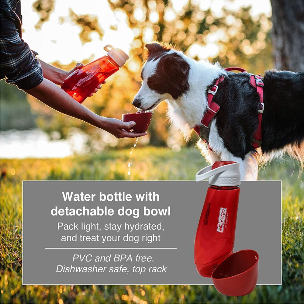 Kurgo Gourd Travel Dog Water Bottle & Dog Water Dispenser Barn Red image