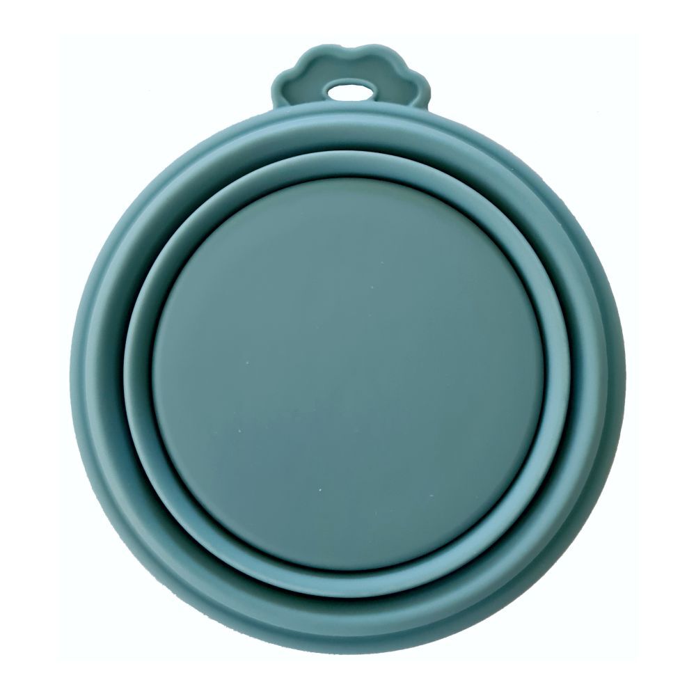 Pet One Silicone Round Travel Bowl Blue Stone 370ml image