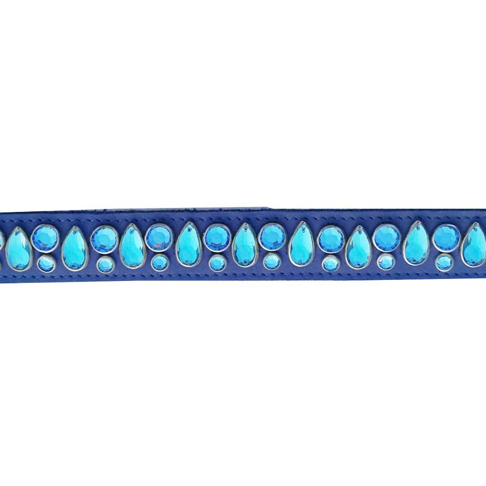 Mikmac Tear Drop Blue Leather Collar 60cm, 65cm image