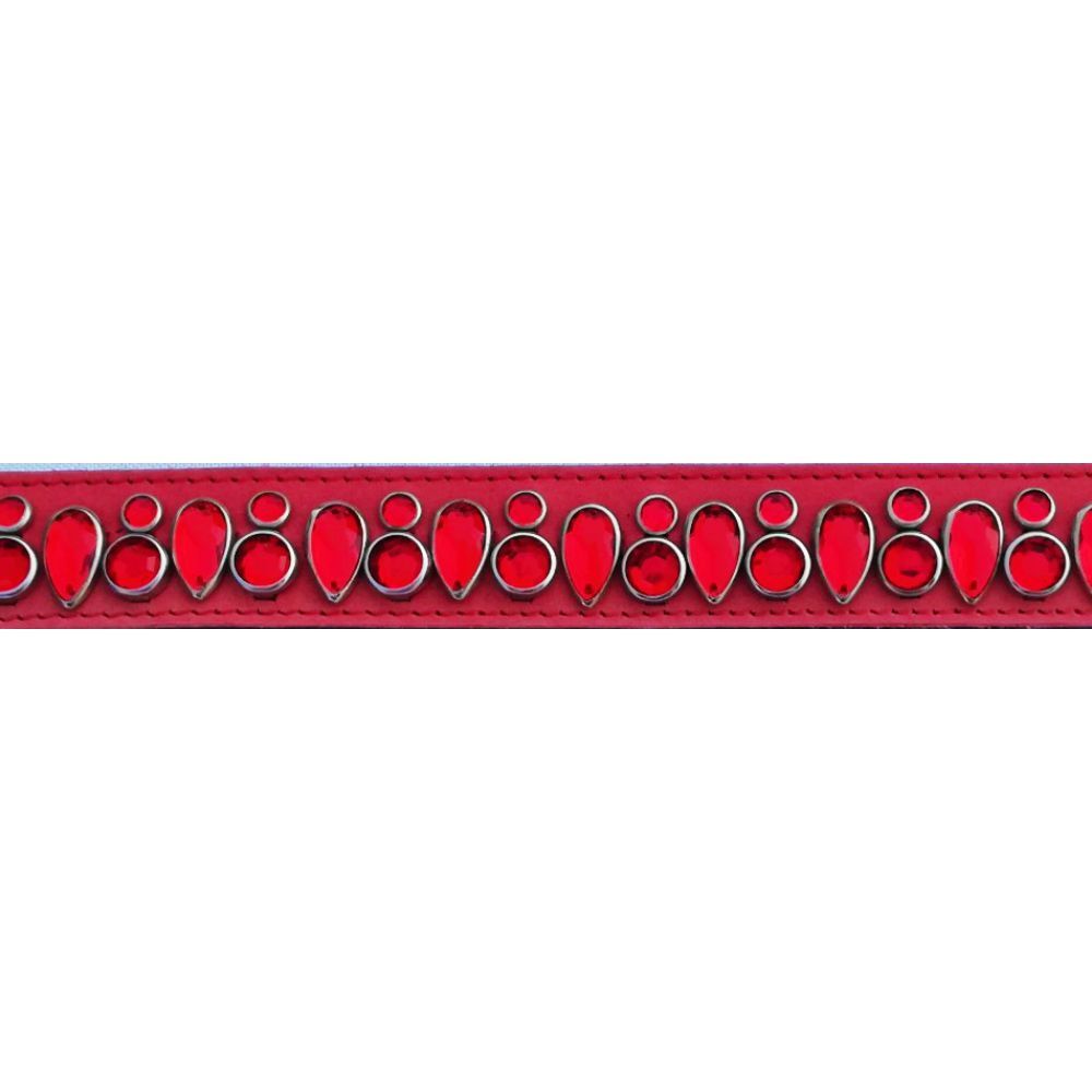 Mikmac Tear Drop Red Leather Collar 60cm, 65cm image