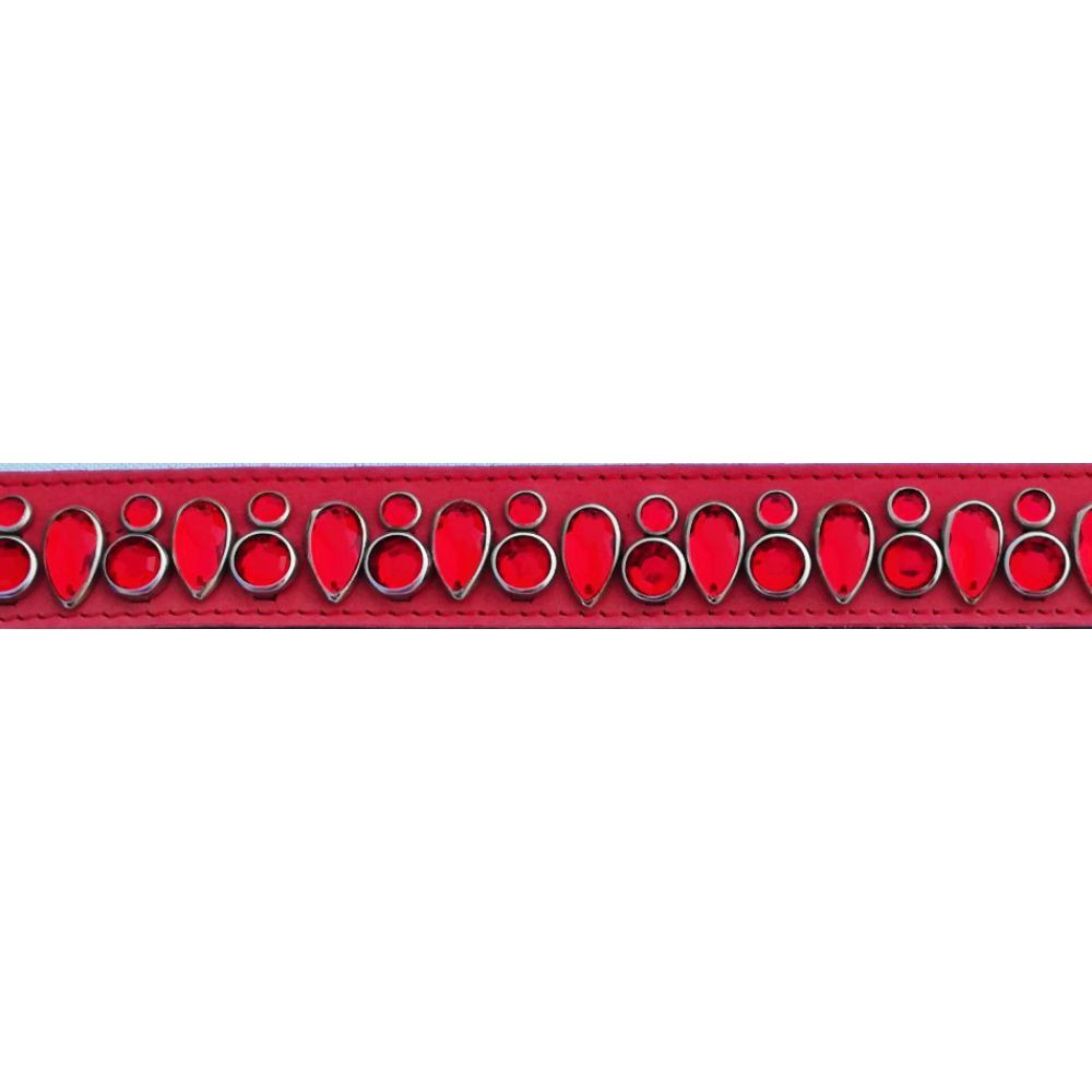 Mikmac Tear Drop Red Leather Collar 60cm, 65cm image