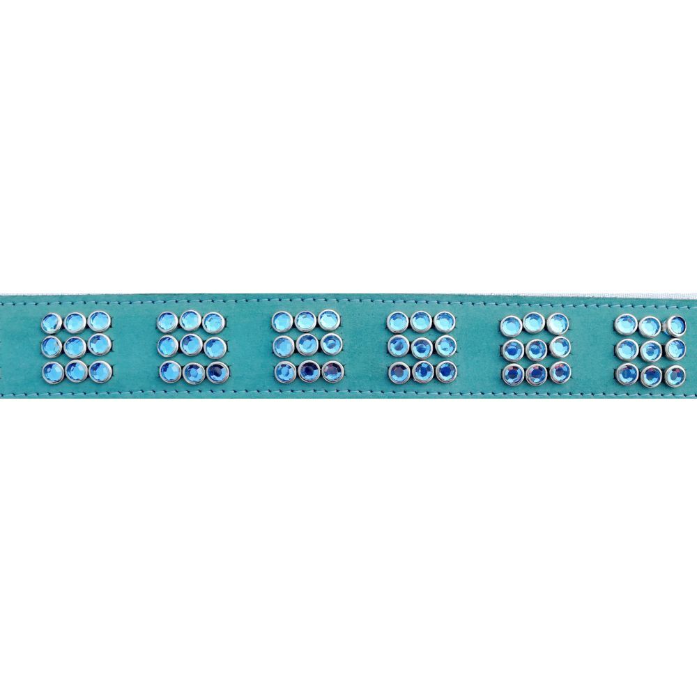 Mikmac Jade Blue Nubuck Square Blue Stones Leather Collar 55cm, 60cm, 65cm image