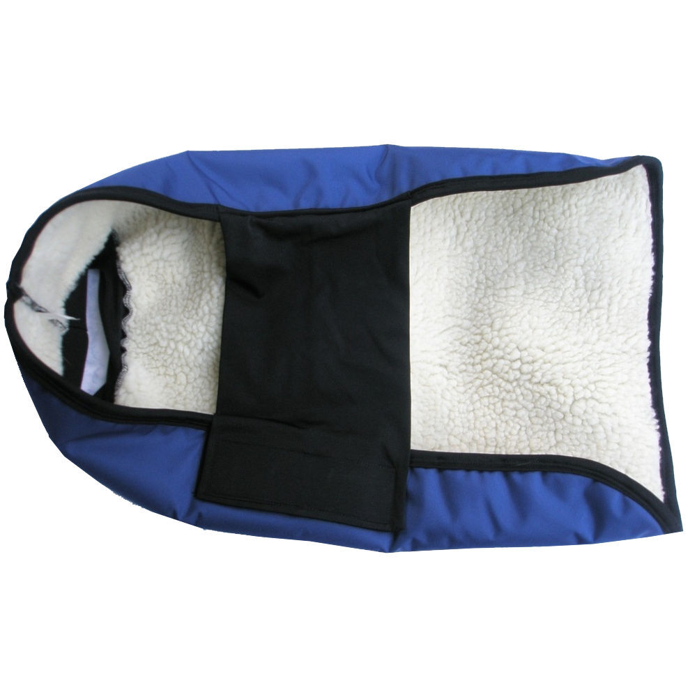 Water Resistant Oxford Dog Coat Blue Sherpa Lining (51cm) image
