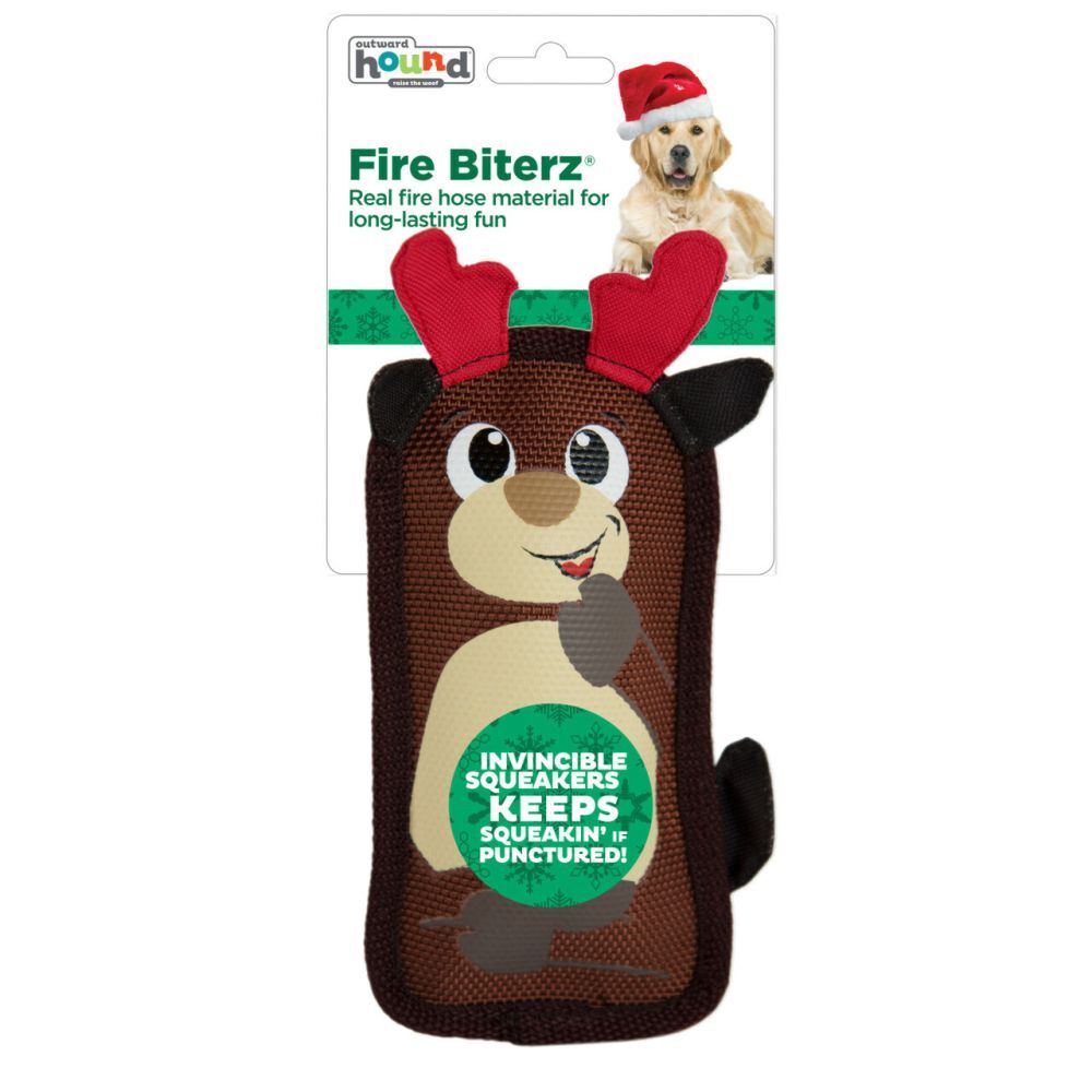 Outward Hound Fire Biterz Christmas Reindeer Dog Toy image