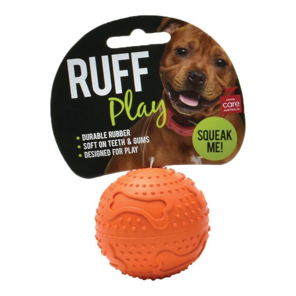Ruff Play Rubber Squeaker Dog Ball S, M, L, XL image
